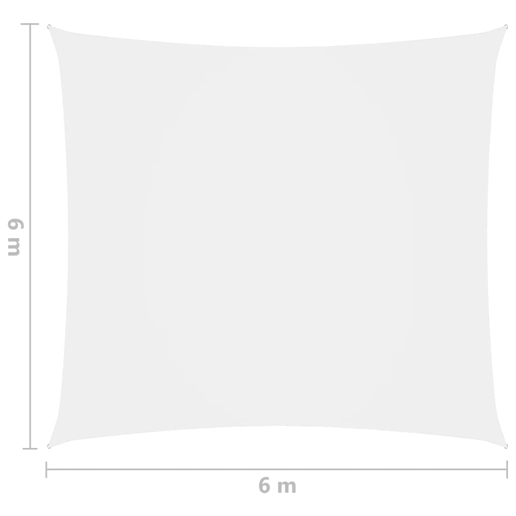 vidaXL Żagiel ogrodowy, tkanina Oxford, kwadratowy, 6x6 m, biały