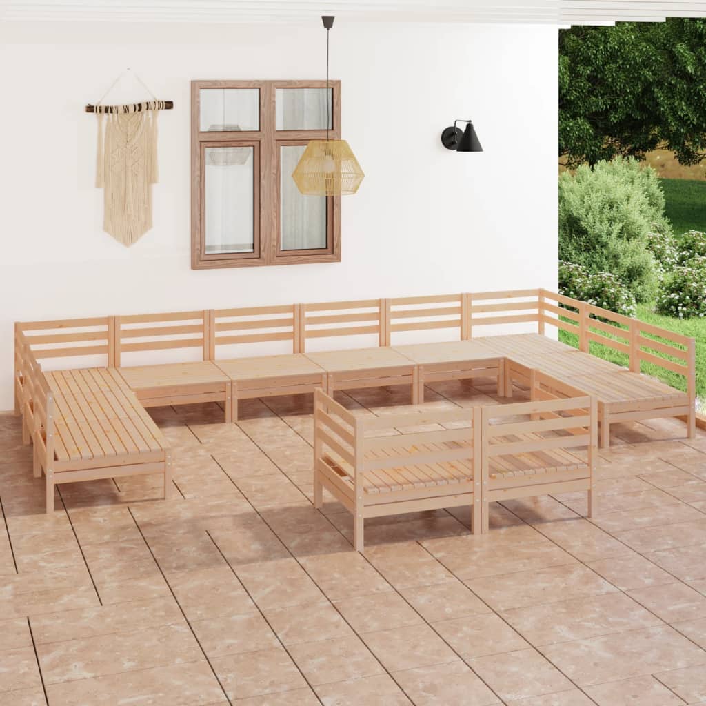 vidaXL 12-cz. zestaw wypoczynkowy do ogrodu, lite drewno sosnowe