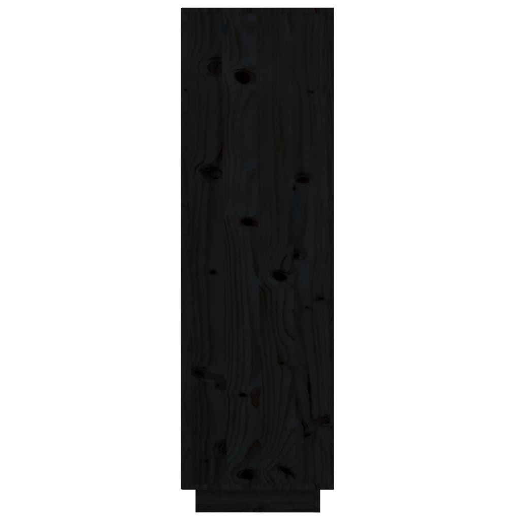 vidaXL Wysoka szafka, czarna, 38x35x117 cm, lite drewno sosnowe