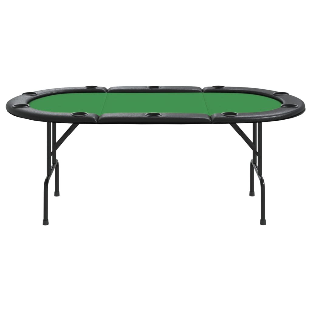 vidaXL Składany stół do pokera dla 10 osób, zielony, 206x106x75 cm