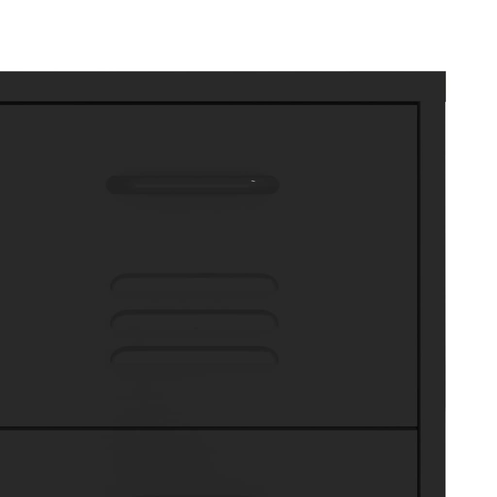 vidaXL Szafka z szufladami, czarna, 80x35x101,5 cm, stalowa