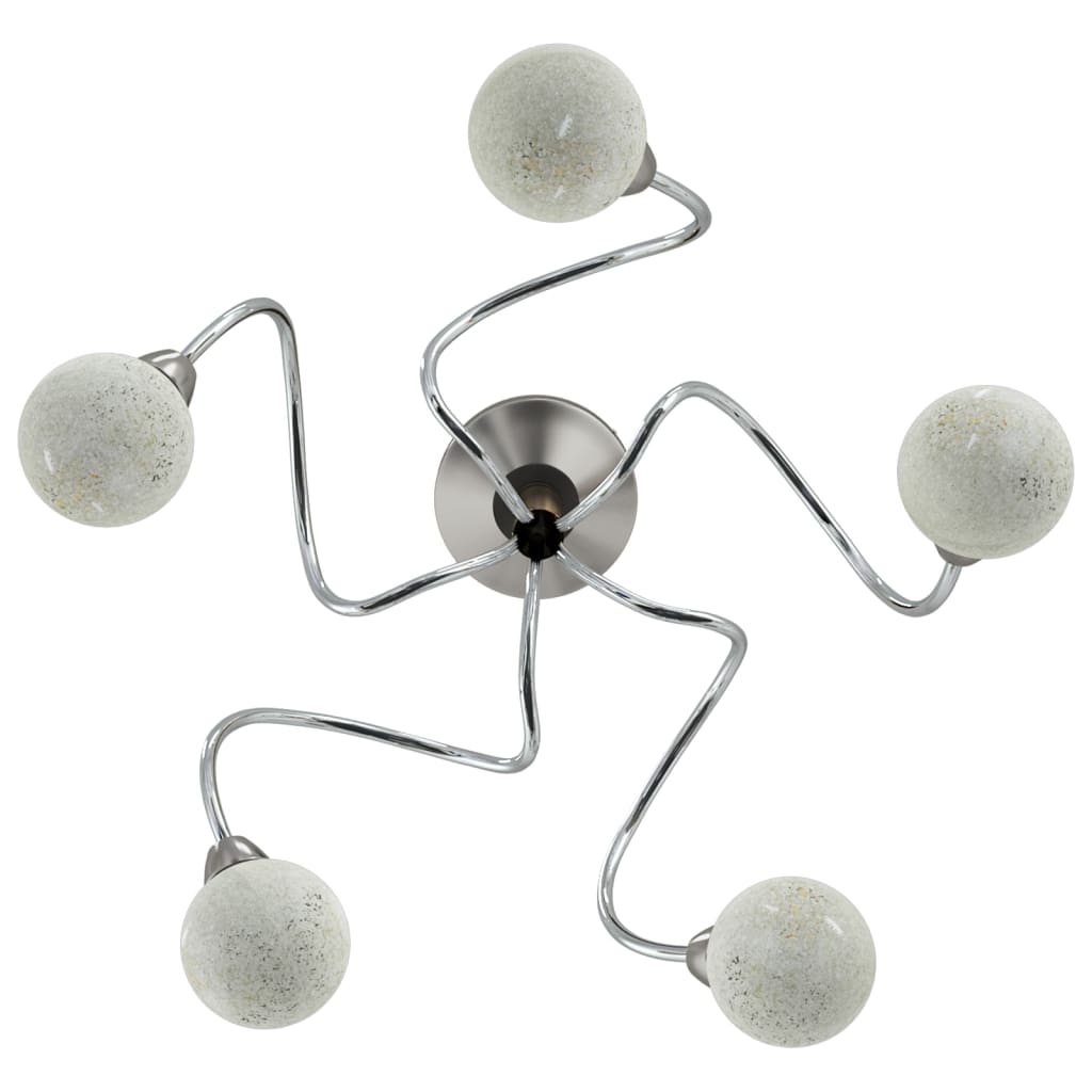 vidaXL Lampa sufitowa, okrągłe szklane klosze, 5 żarówek LED, G9