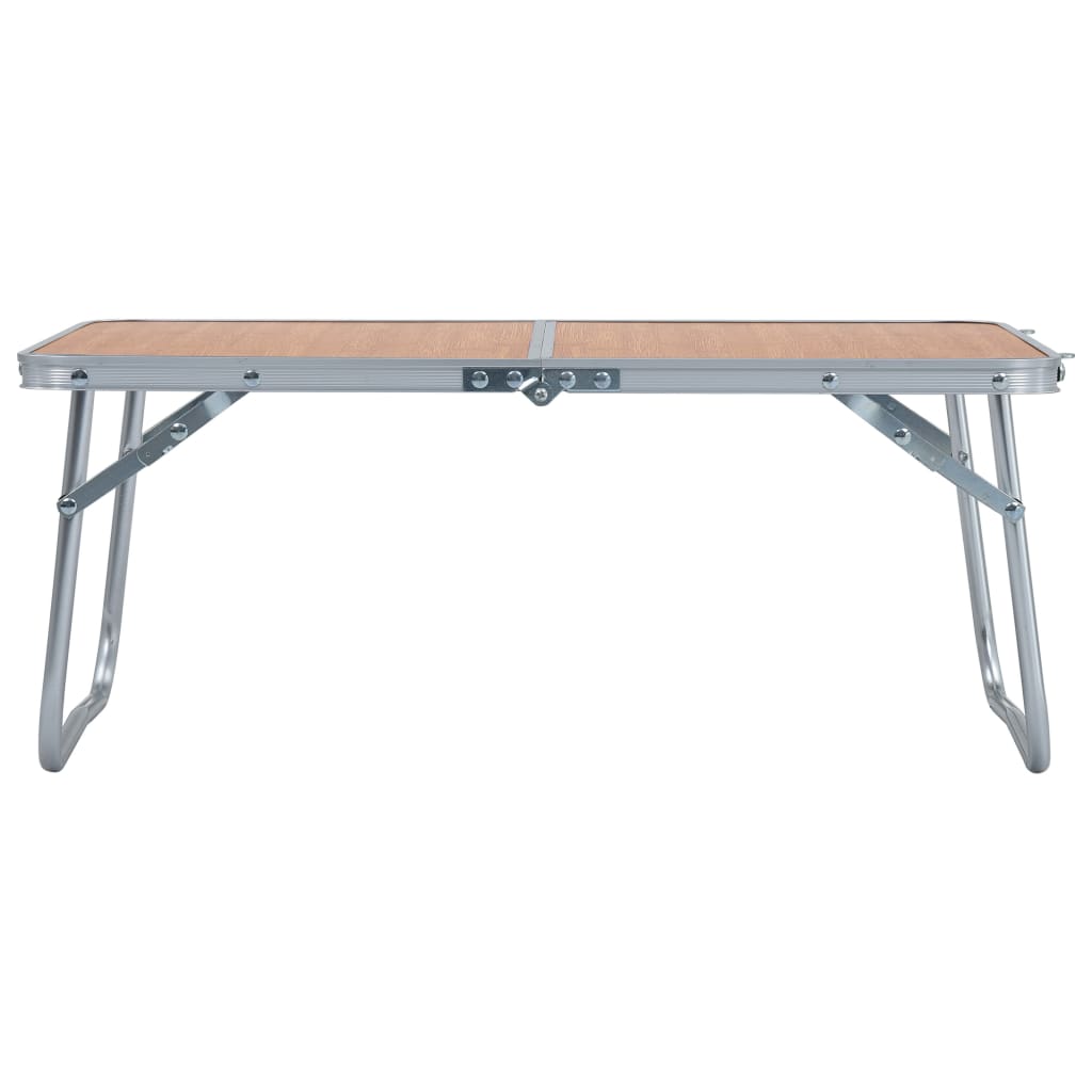 vidaXL Składany stolik turystyczny, brązowy, aluminiowy, 60x40 cm