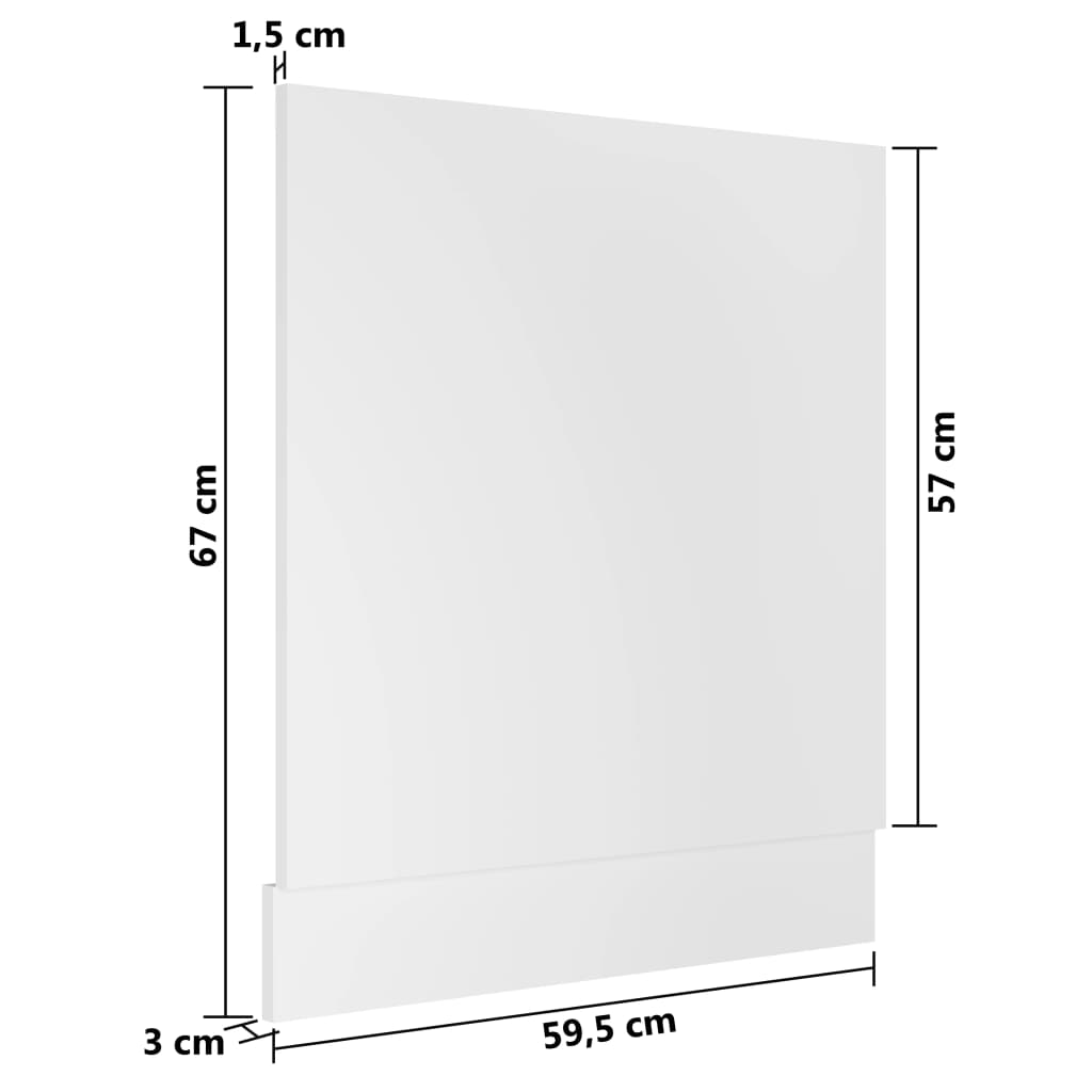 vidaXL Panel do zabudowy zmywarki, biały, 59,5x3x67 cm, płyta wiórowa