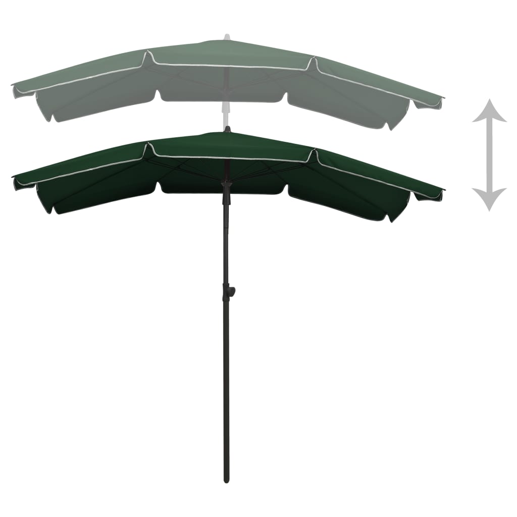 vidaXL Parasol ogrodowy na słupku, 200x130 cm, zielony