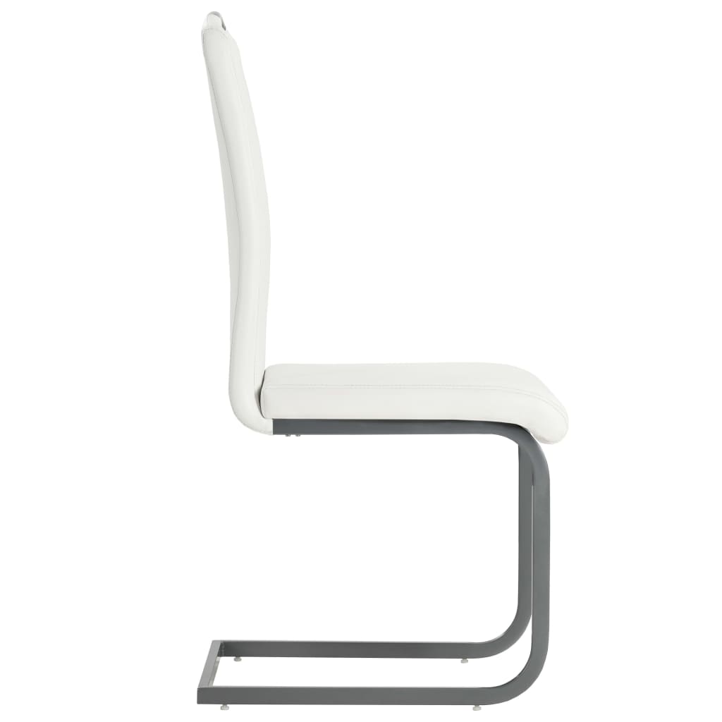vidaXL Krzesła stołowe, wspornikowe, 2 szt., białe, sztuczna skóra