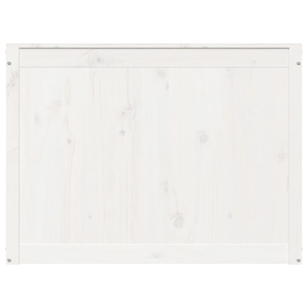vidaXL Skrzynia na pranie, biała, 88,5x44x66 cm, lita sosna