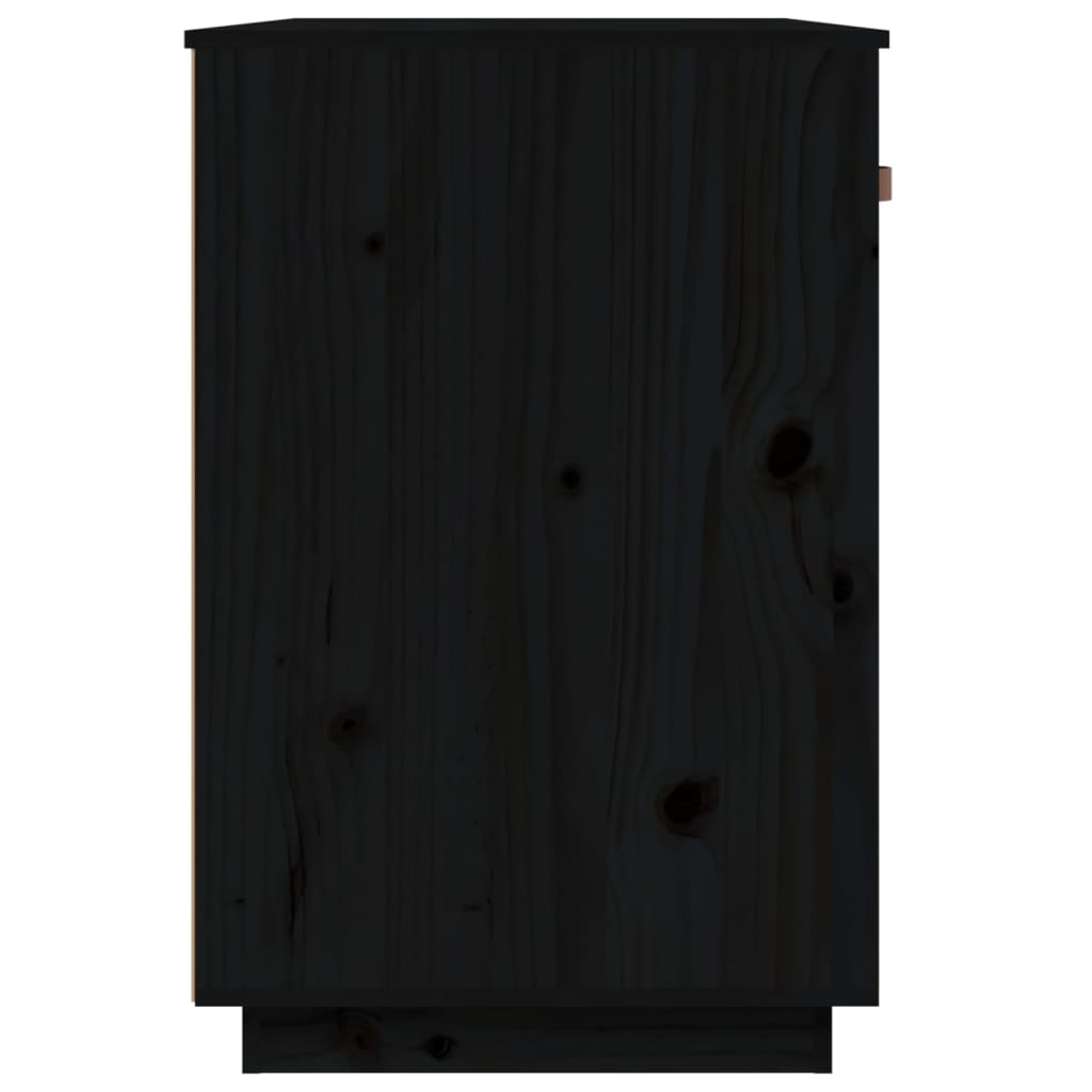 vidaXL Biurko, czarne, 95x50x75 cm, lite drewno sosnowe