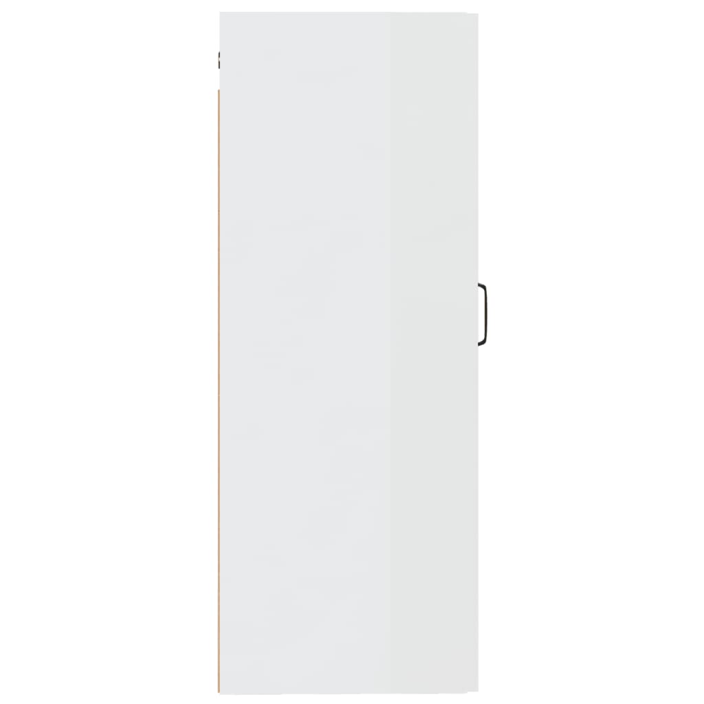 vidaXL Szafka wisząca, biała o wysokim połysku, 35x34x90 cm