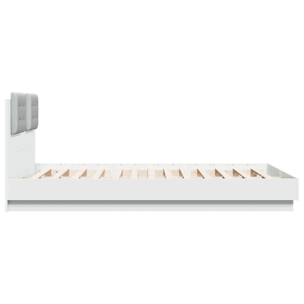 vidaXL Rama łóżka z wezgłowiem, biała, 140x200 cm