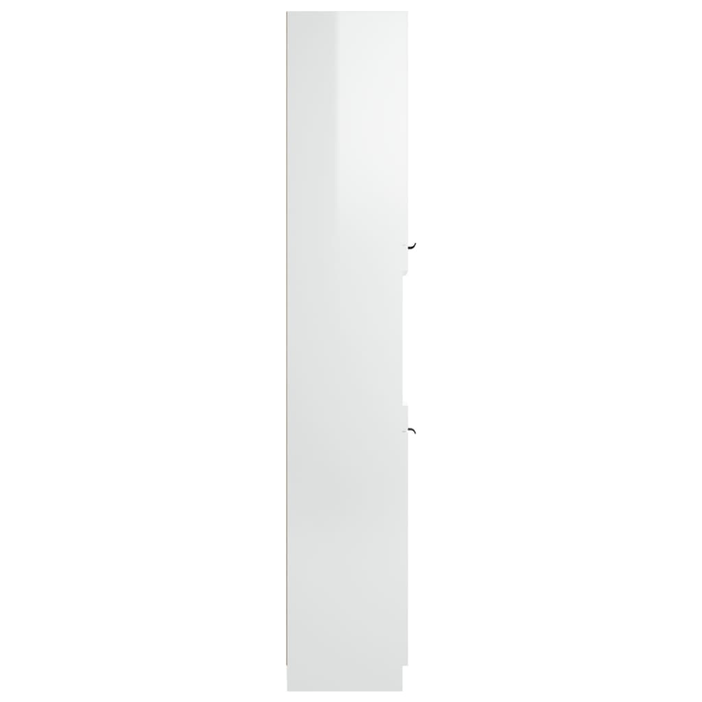 vidaXL Szafka łazienkowa, biała o wysokim połysku, 32x34x188,5 cm
