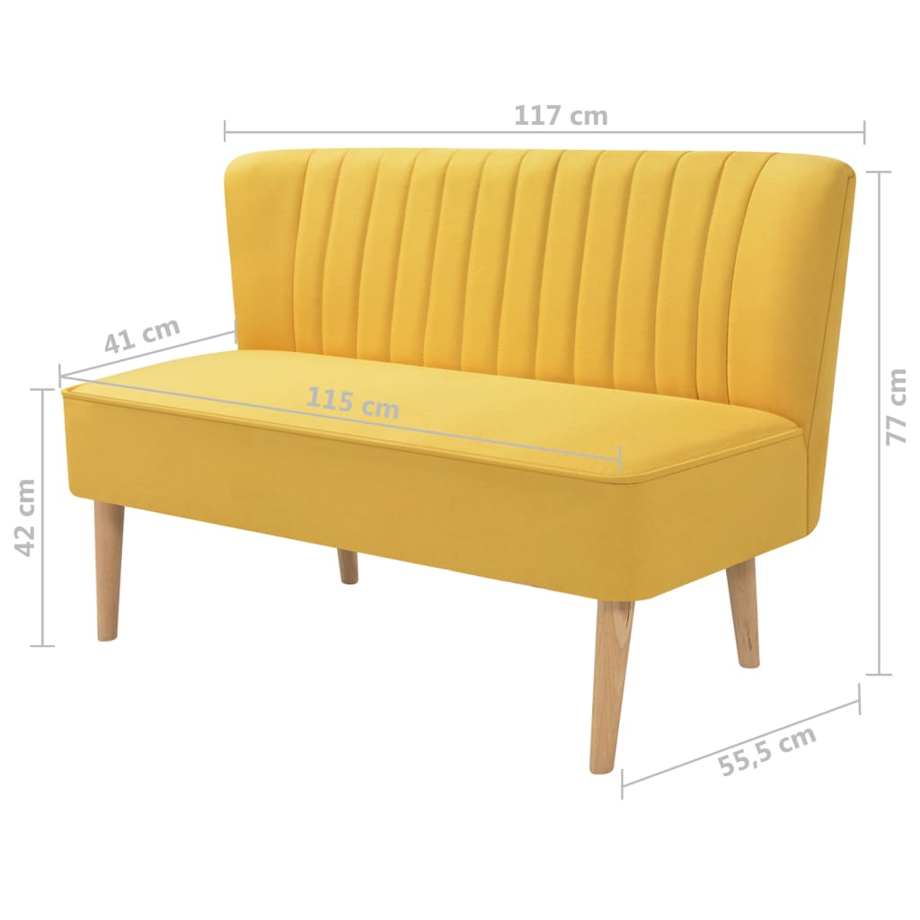 vidaXL Sofa 117x55,5x77 cm, żółty materiał