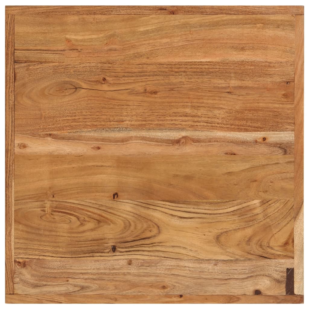 vidaXL Stolik barowy, 55x55x107 cm, lite drewno akacjowe i żelazo