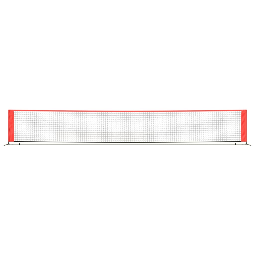 vidaXL Siatka do tenisa, czarno-czerwona, 600x100x87 cm, poliester