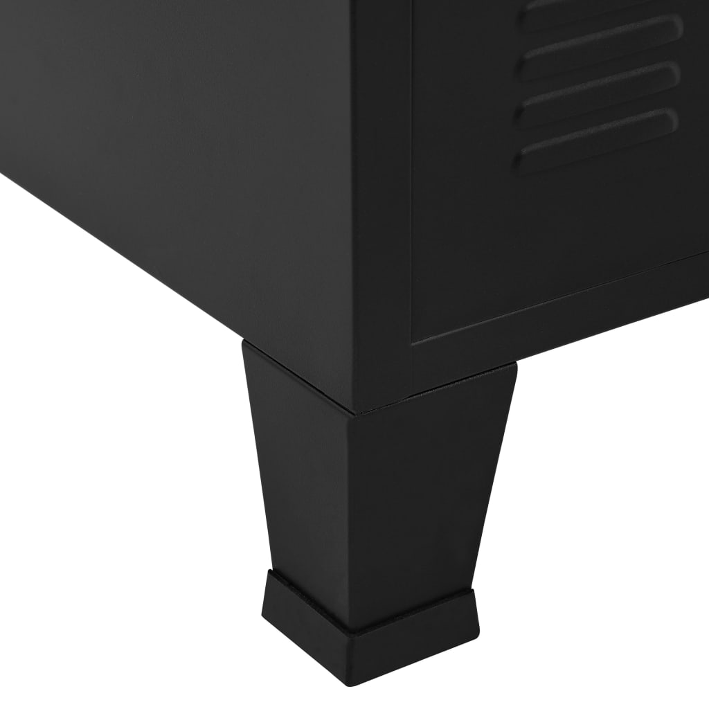 vidaXL Industrialna szafka do przechowywania, czarna 75x40x80 cm stal