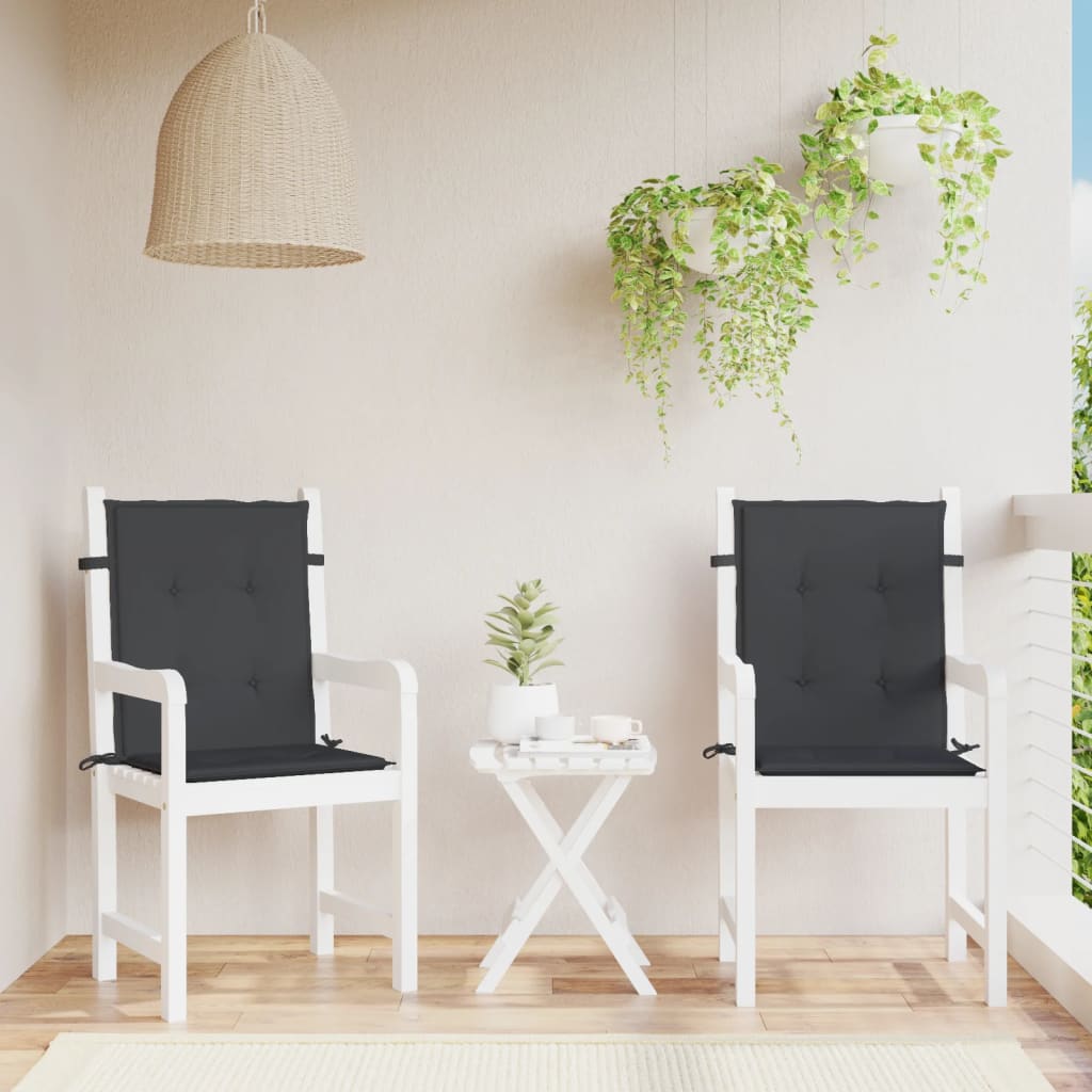 vidaXL Poduszki na krzesła ogrodowe, 2 szt., czarne, 100x50x3 cm
