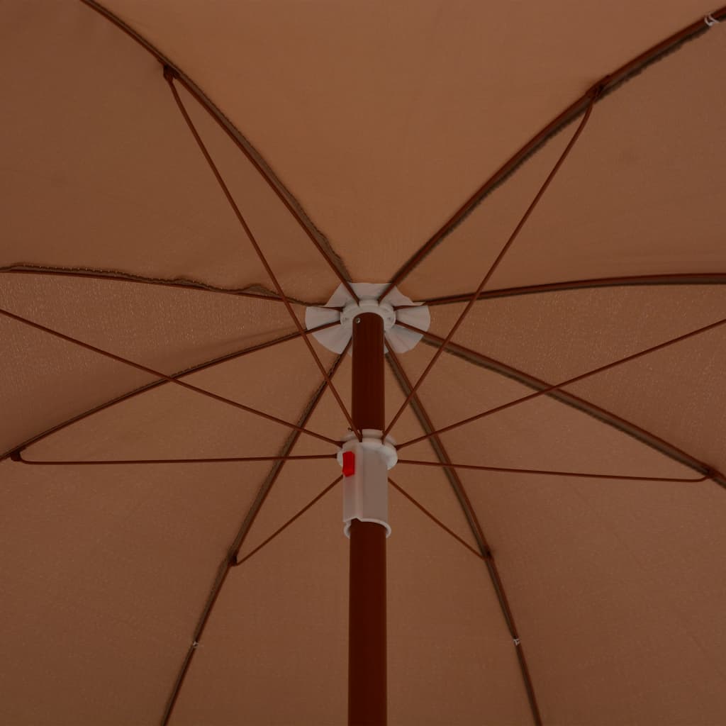 vidaXL Parasol na stalowym słupku, 240 cm, kolor taupe
