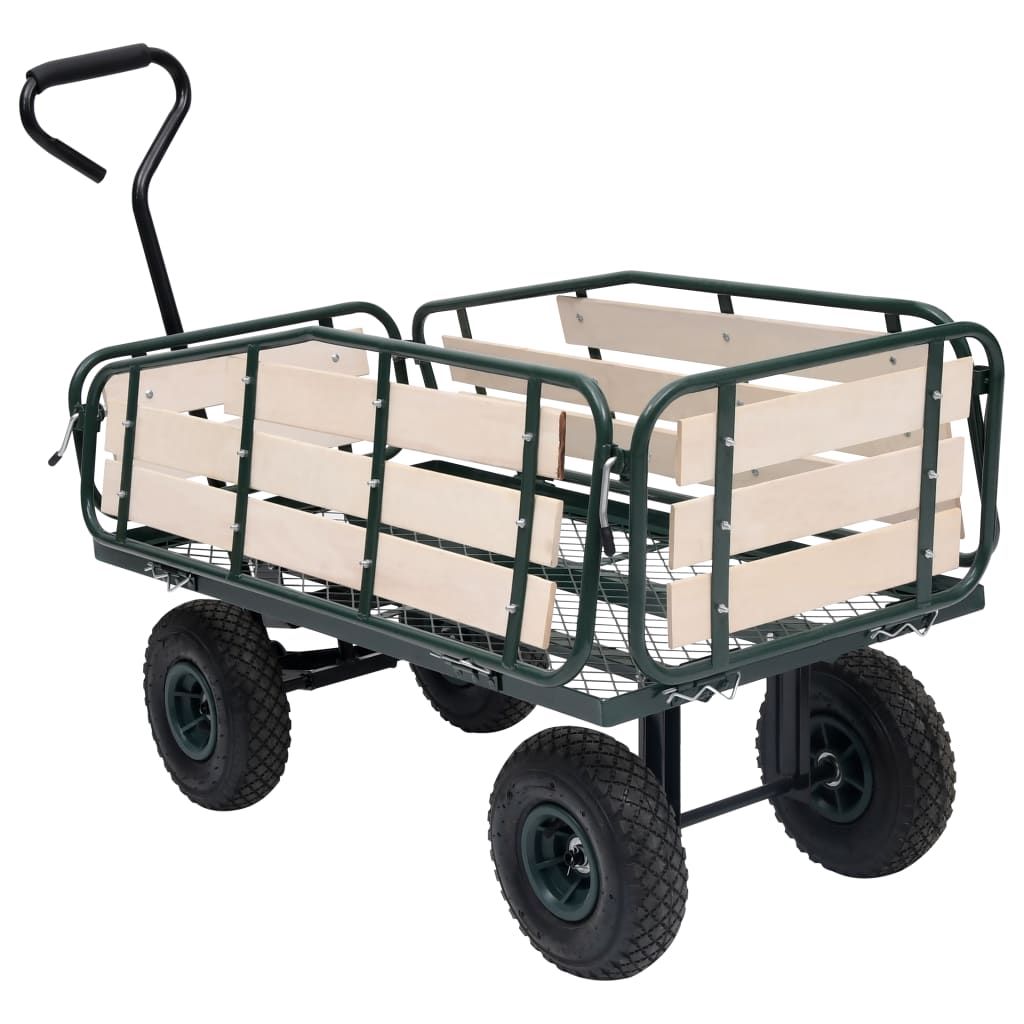 vidaXL Ogrodowy wózek ręczny, metal i drewno, 250 kg