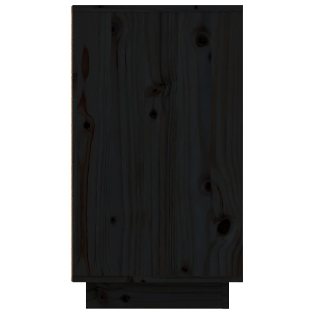 vidaXL Szafka na buty, czarna, 110x34x61 cm, lite drewno sosnowe