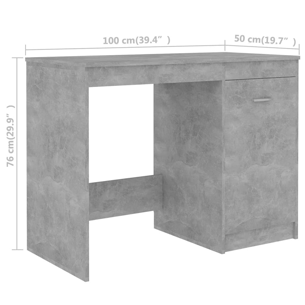 vidaXL Biurko, szarość betonu, 140x50x76 cm, płyta wiórowa