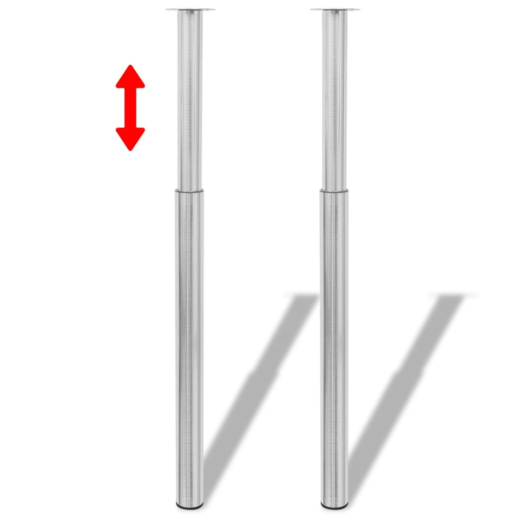vidaXL Teleskopowe nogi do stołu, 4 szt., nikiel, 710-1100 mm