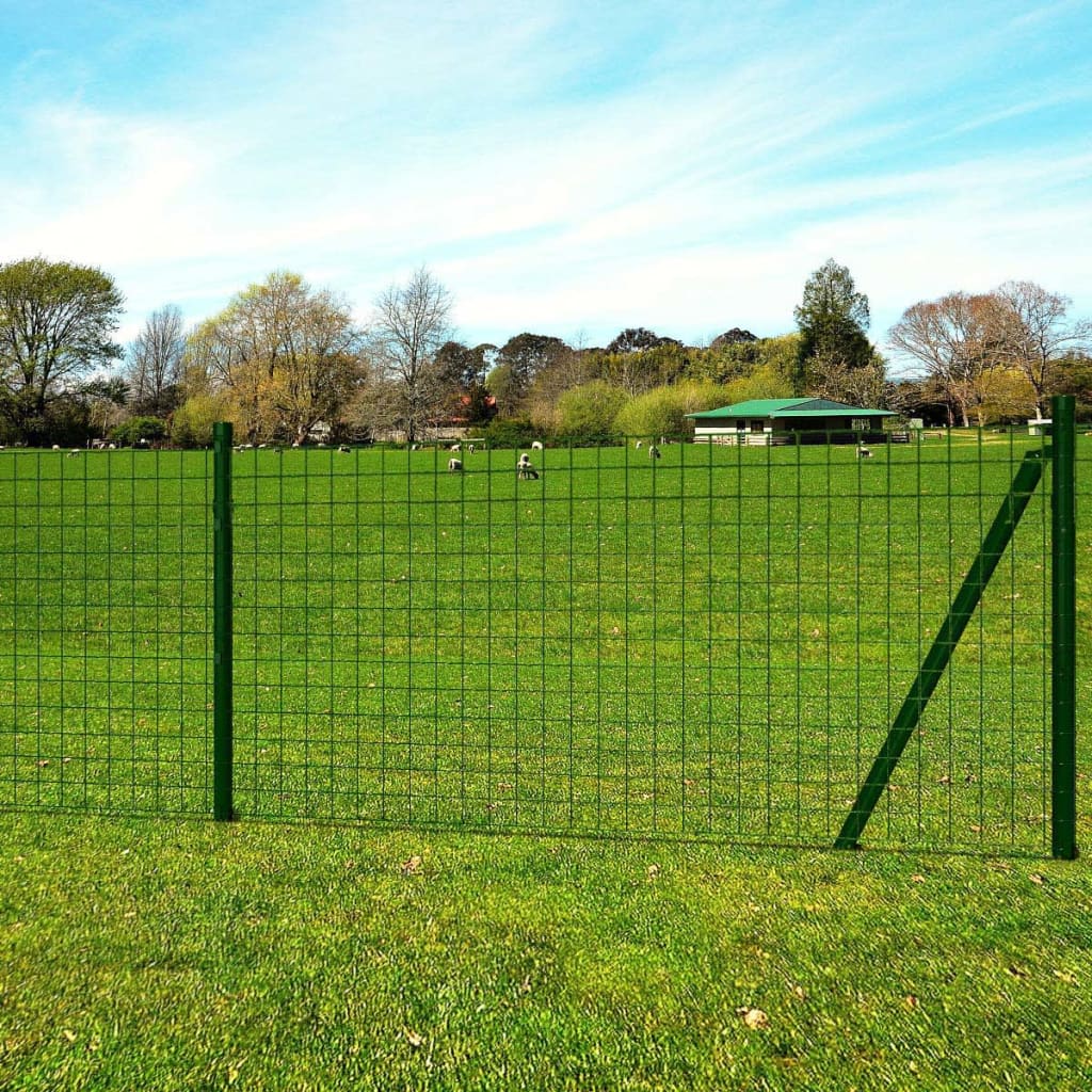 vidaXL Euro ogrodzenie, stalowe, 25 x 1 m, zielone