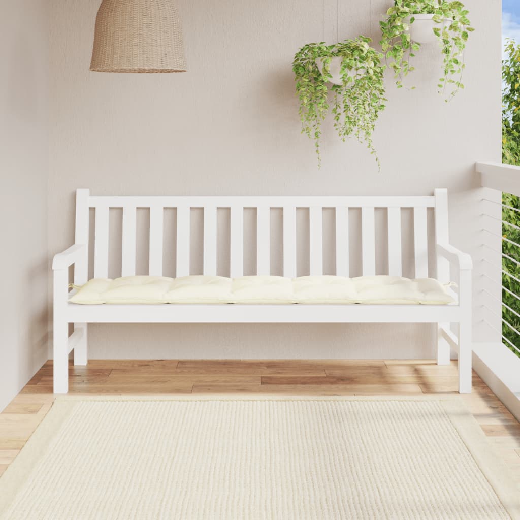 vidaXL Poduszka na ławkę ogrodową, kremowa 180x50x7 cm, tkanina Oxford