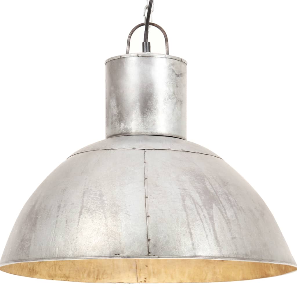 vidaXL Lampa wisząca, 25 W, kolor srebra, okrągła, 48 cm, E27