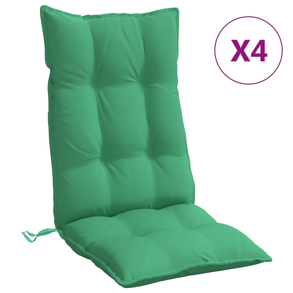 vidaXL Poduszki na krzesła z wysokim oparciem, 4 szt., zielone