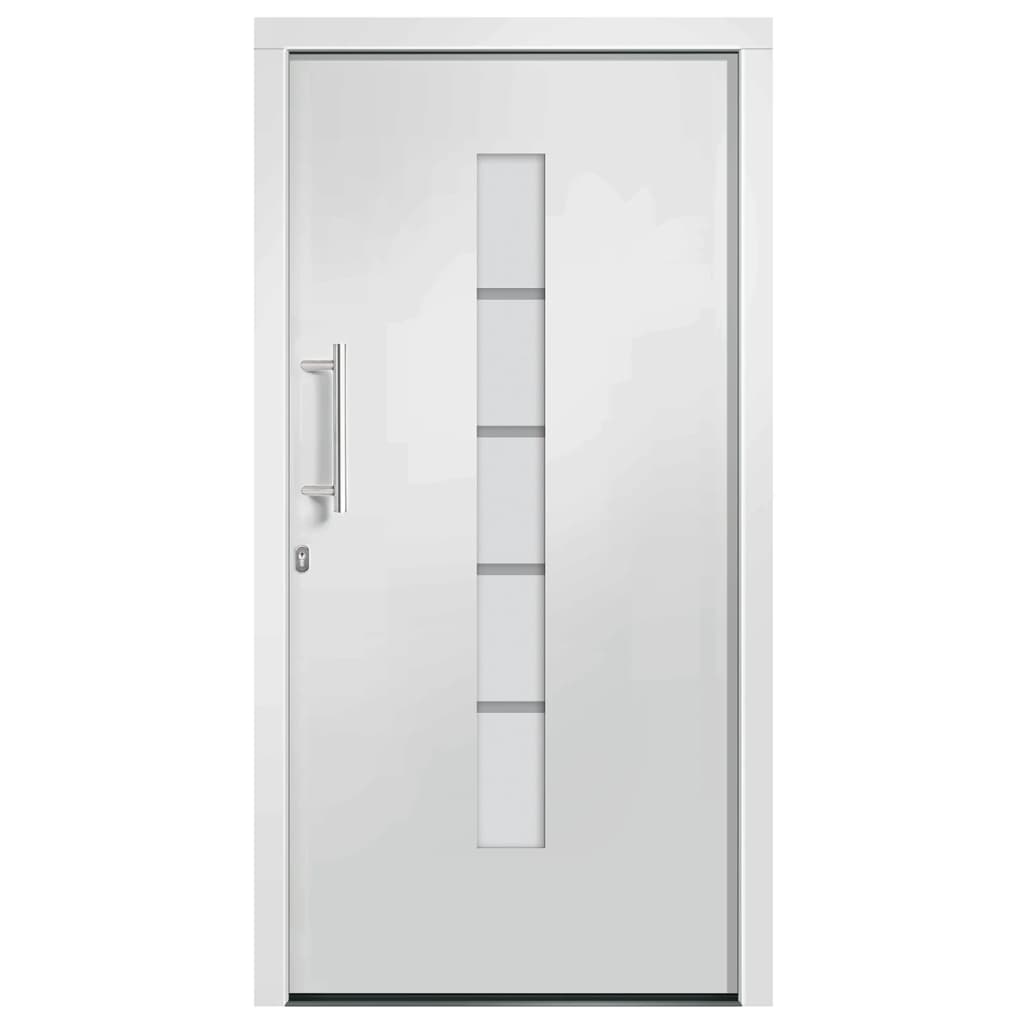 vidaXL Drzwi zewnętrzne, aluminium i PVC, białe, 100x210 cm