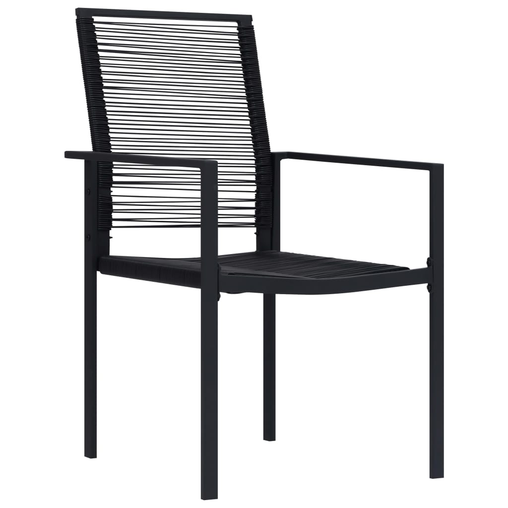 vidaXL Krzesła ogrodowe, 4 szt., rattan PVC, czarne
