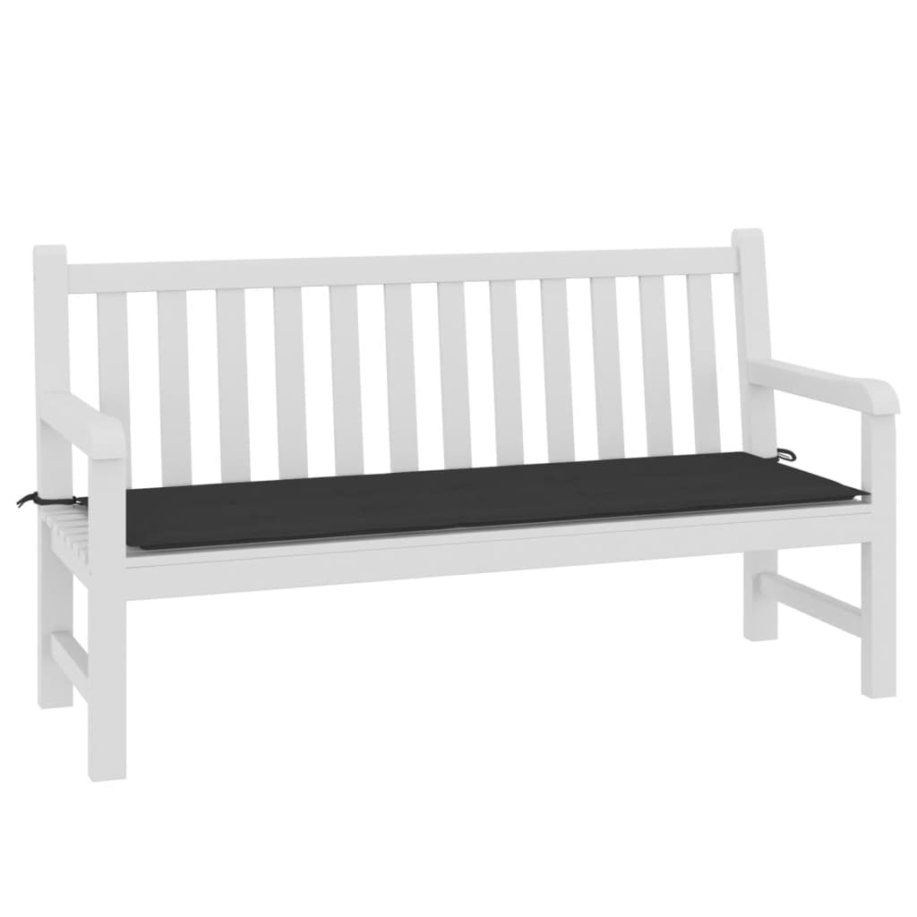 vidaXL Poduszka na ławkę ogrodową, czarna, 150x50x3 cm, tkanina