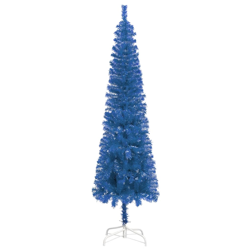 vidaXL Smukła choinka, niebieska, 120 cm