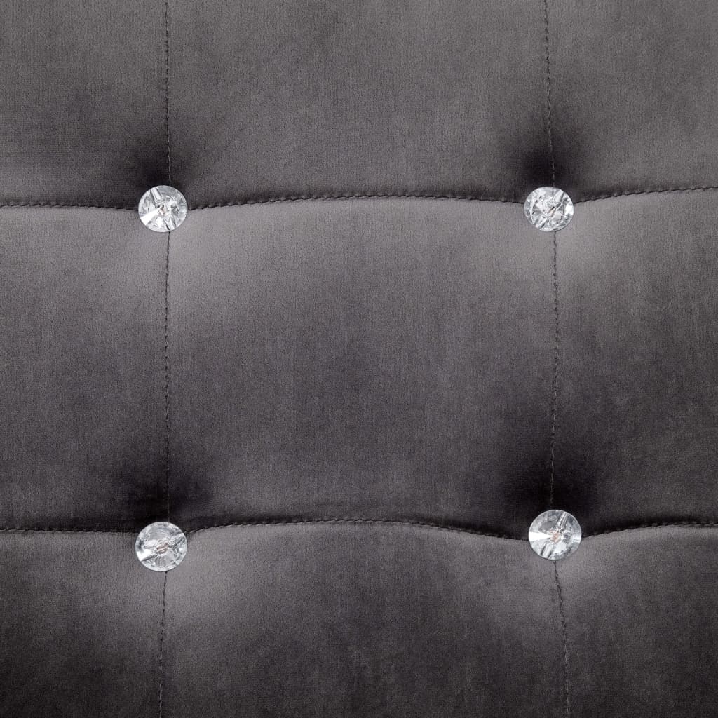 vidaXL 2-osobowa sofa z podłokietnikami, ciemnoszara, chrom i aksamit