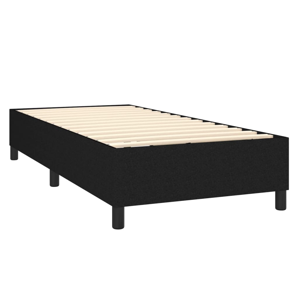 vidaXL Rama łóżka, czarna, 90 x 200 cm, tapicerowana tkaniną