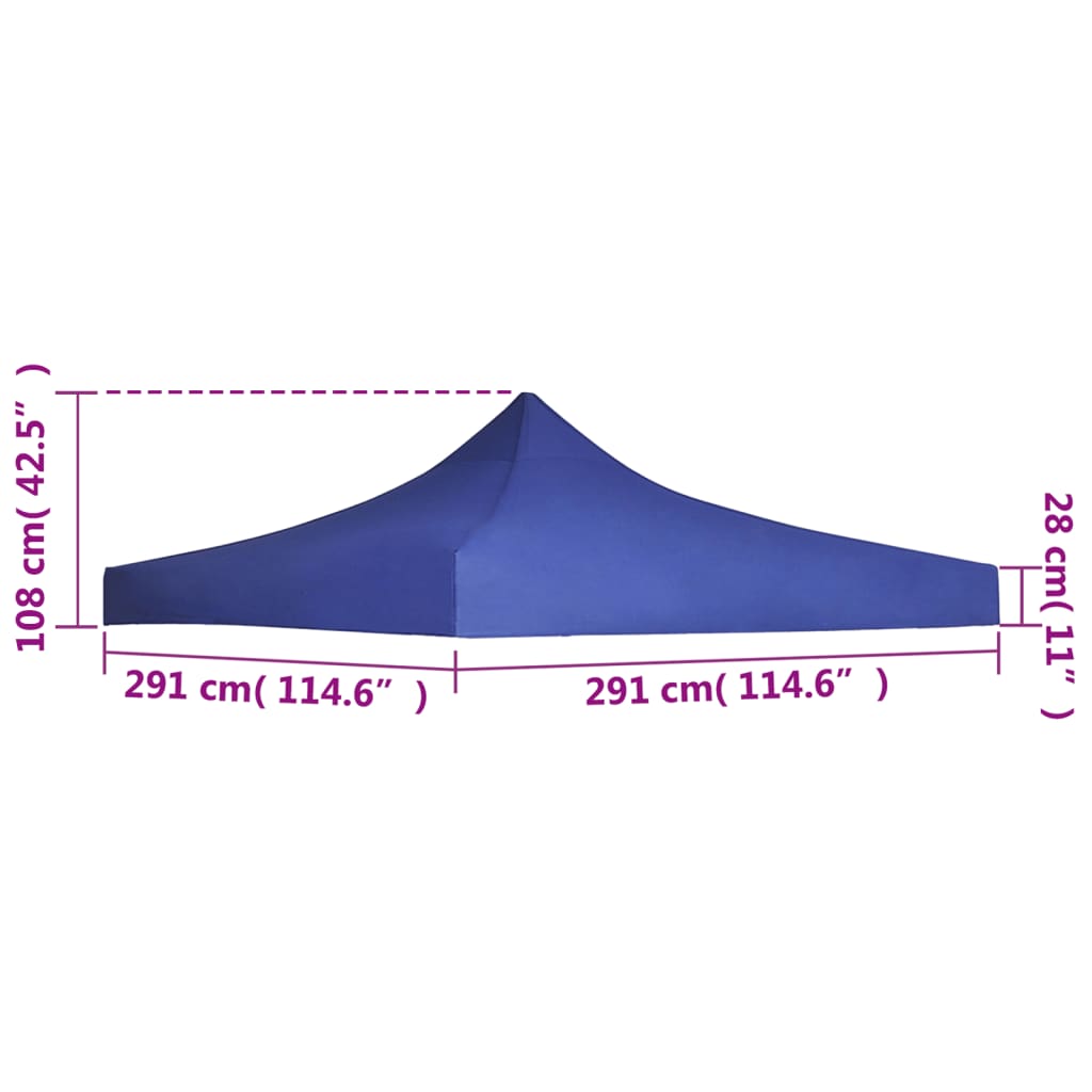 vidaXL Dach namiotu imprezowego, 3 x 3 m, niebieski