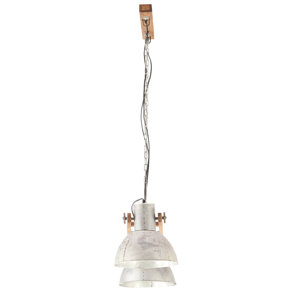 vidaXL Industrialna lampa wisząca, 25 W, srebrna, 109 cm, E27