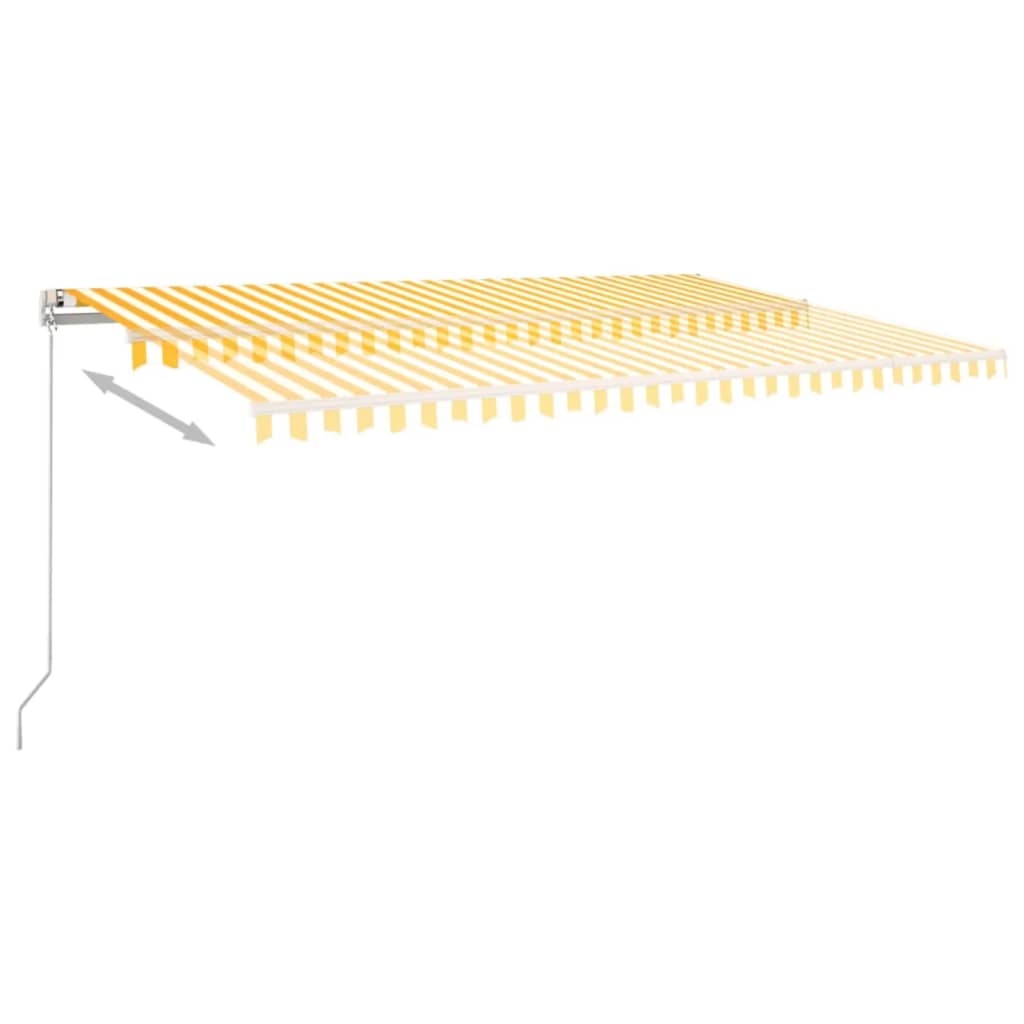 vidaXL Ręcznie zwijana markiza, 500x350 cm, żółto-biała