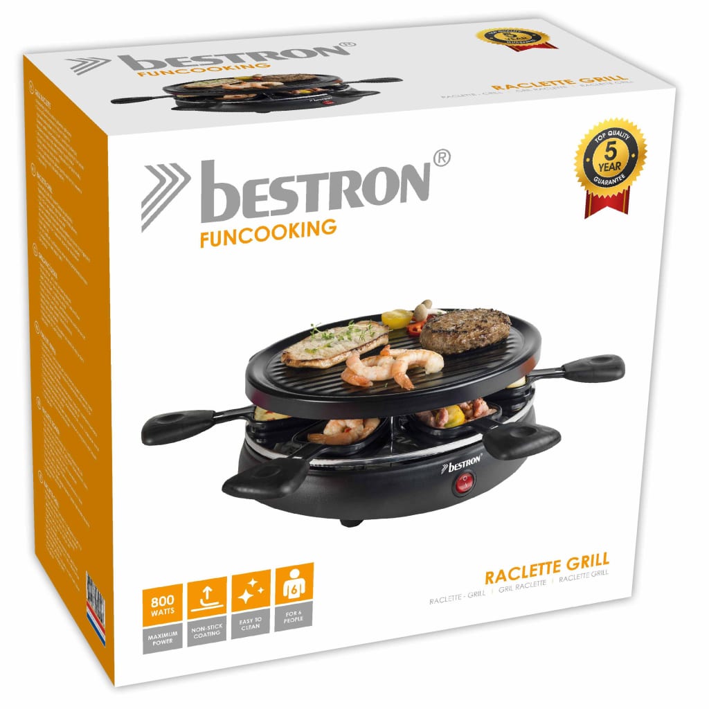 Bestron Grill raclette ARC650, 800 W, czarny