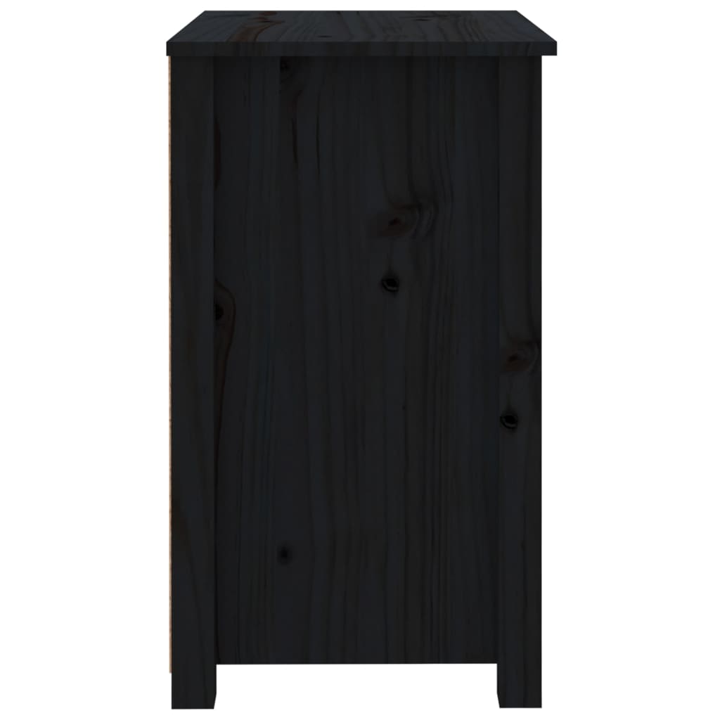 vidaXL Szafka nocna, czarna, 50x35x61,5 cm, lite drewno sosnowe