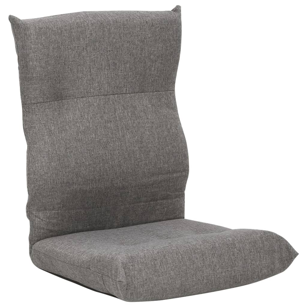 vidaXL Składane krzesło podłogowe, jasnoszare, obite tkaniną