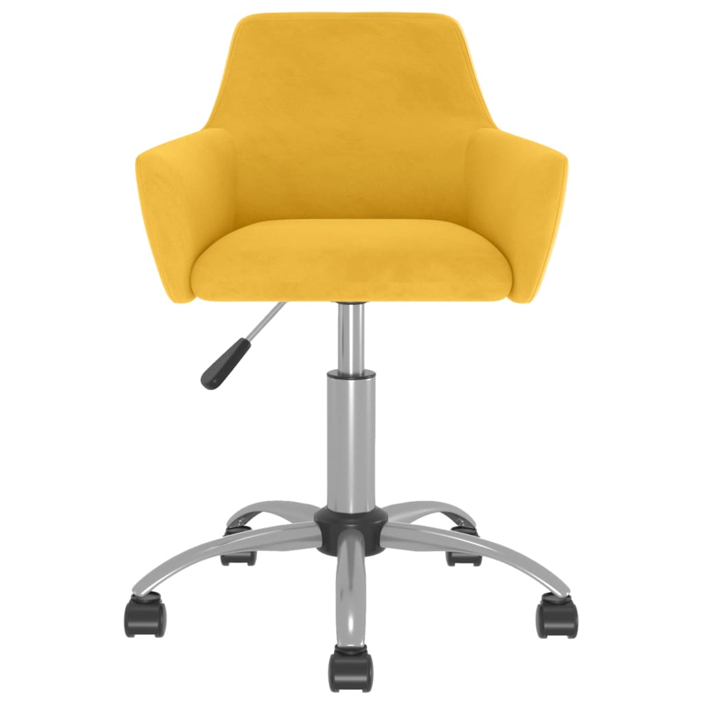 vidaXL Obrotowe krzesła stołowe, 2 szt., żółte, obite aksamitem