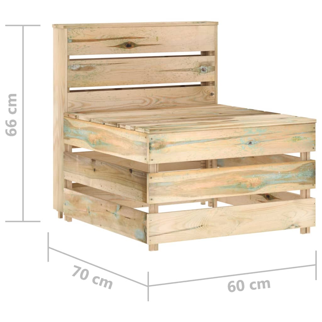 vidaXL Ogrodowa sofa 4-osobowa, impregnowane na zielono drewno sosnowe
