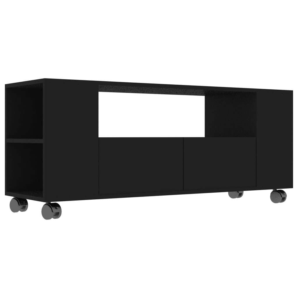 vidaXL Szafka pod TV, czarna, 120x35x48 cm, materiał drewnopochodny
