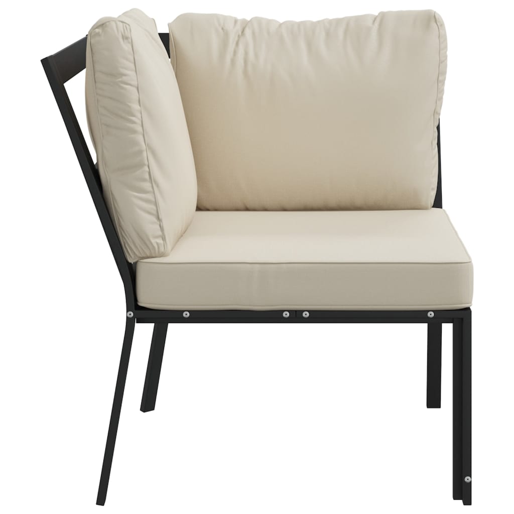 vidaXL Krzesło ogrodowe z piaskowymi poduszkami, 76x76x79 cm, stal