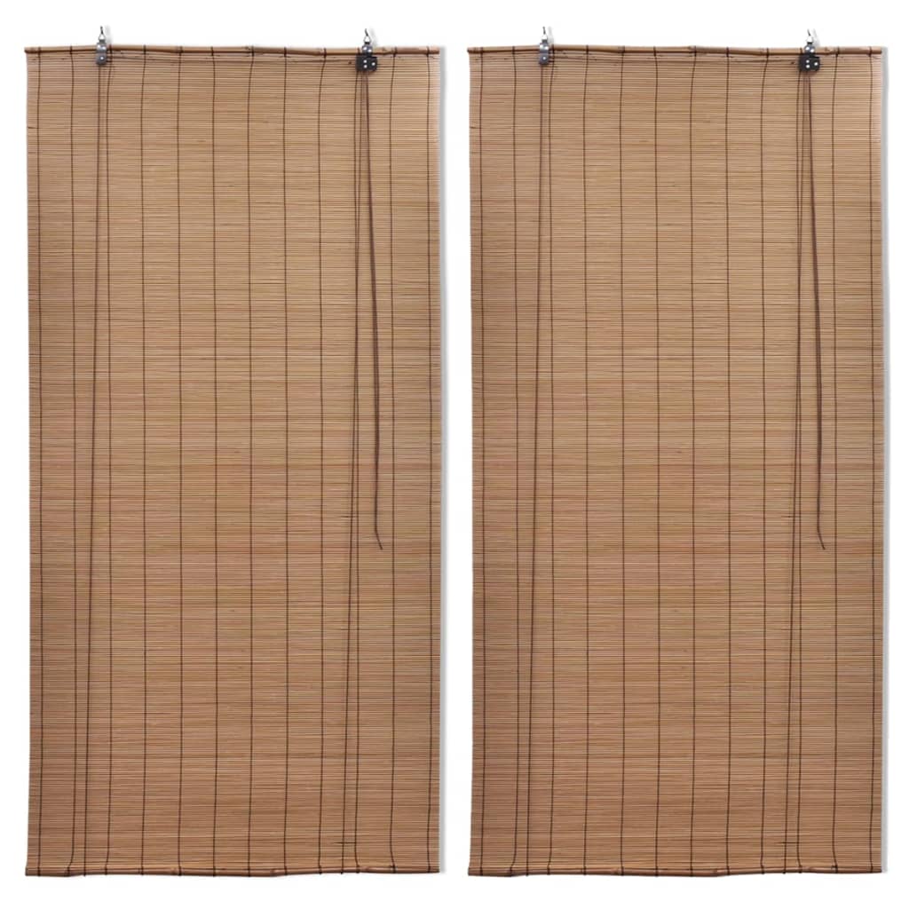 vidaXL Bambusowe rolety, 2 szt., 80 x 160 cm, brązowe