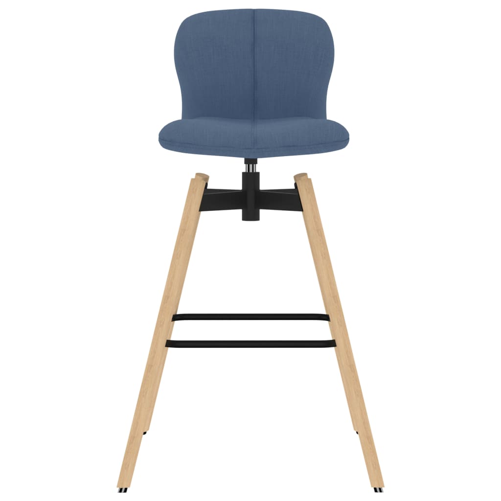 vidaXL Obrotowe krzesła barowe, 2 szt., niebieskie, obite tkaniną