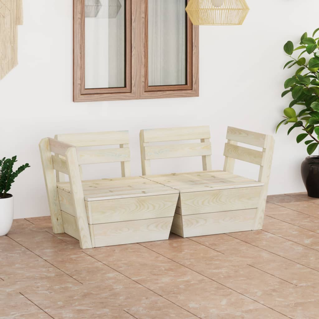 vidaXL Ogrodowa sofa 2-osobowa z palet, impregnowane drewno świerkowe