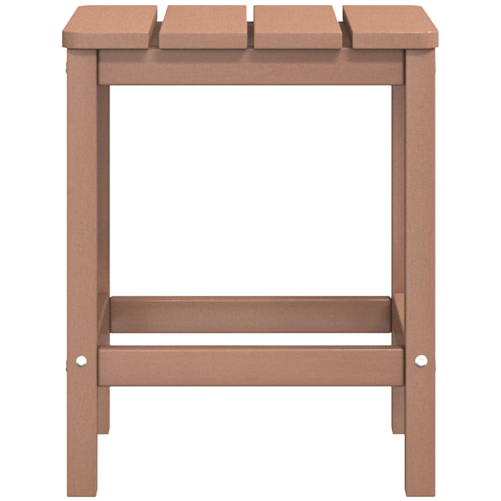 vidaXL Krzesło Adirondack z podnóżkiem i stolikiem, HDPE, brązowe
