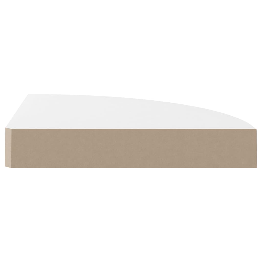 vidaXL Narożna półka ścienna, wysoki połysk, biała, 25x25x3,8 cm, MDF